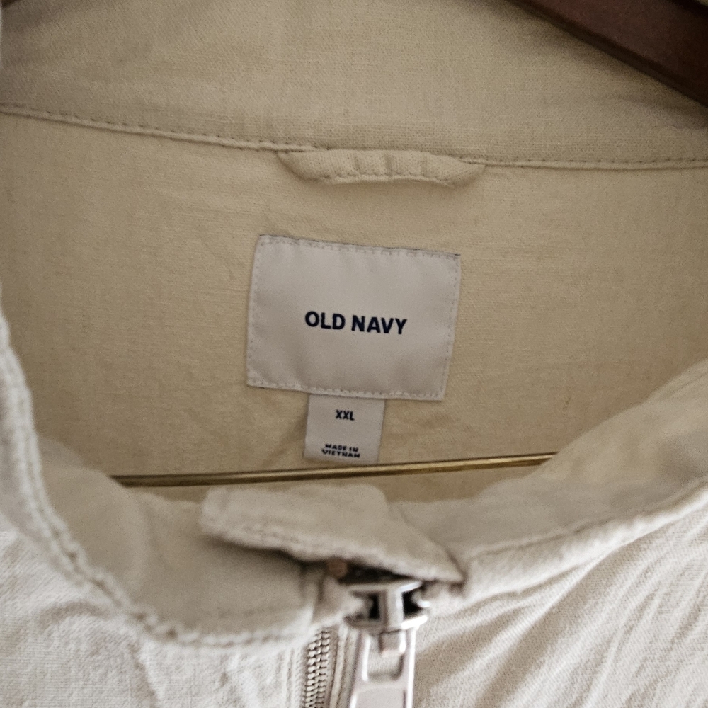 Old Navy Women's Tan Linen Utility Jacket - Picture 2 of 7